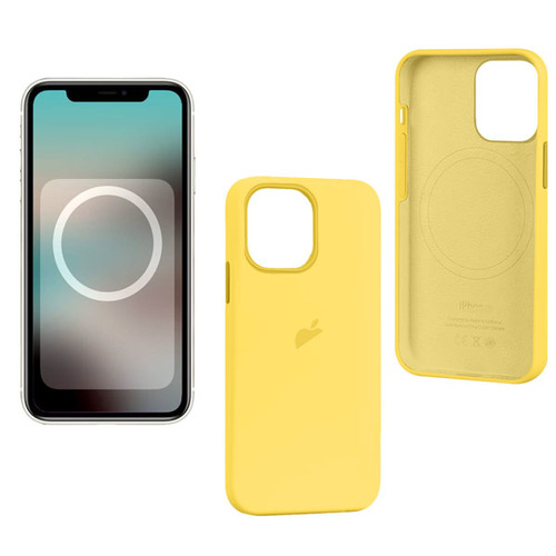 Накладка Goodcom Silicon Case iPhone 13 Pro (MagSafe + анимация NFC)  Lemon Zest фото 